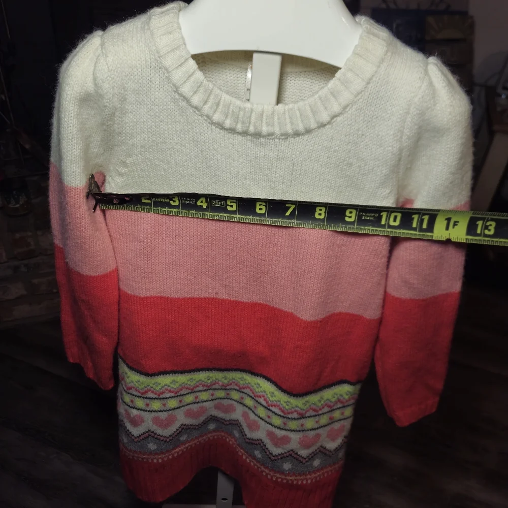 Gymboree Acrylic Knit Sweater‎ Dress Size 5 in Pink, White, Multicolor Co…